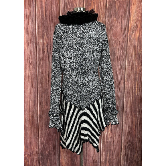 Pretty Angel Whimsigoth Y2K Long Cardigan Silk Wool Asymmetrical Steampunk Large - Picture 7 of 9